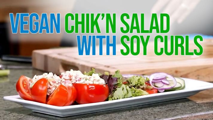 Chef Kim Campbell and Nelson Campbell: <br>Chik’n Salad with Soy Curls